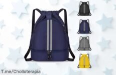 Mochila cuerda súper espaciosa con tiras reflectantes para tu seguridad y dos bolsillos laterales aprovecha este ofertón único con descuento brutal que vuela rápido ¡no lo dejes escapar!