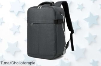 Mochila de viaje cabina con puerto USB y cremalleras antirrobo ideal para Ryanair rebajada a precio muy bajo organiza y protege tu equipaje sin facturar ¡chollazo temporal que se agota rápido!