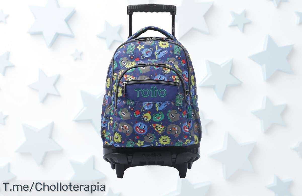 Mochila escolar Totto con ruedas oferta nunca vista súper chollo y descuento brutal aprovecha ahora antes que se agoten las pocas unidades en precio de ganga