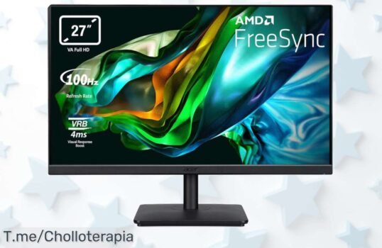 Monitor 27 pulgadas con imagen nítida y refresco de 100Hz disfruta fluidez total al mejor precio loco aprovecha este ofertón único que vuela rápido actúa ya