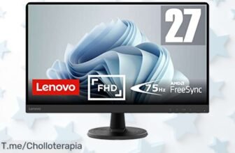 Monitor Lenovo 27 pulgadas FullHD con FreeSync y 75Hz disfruta de imágenes súper nítidas para juegos y series precio loco nunca visto corre que se agota este super chollo