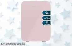 Nevera pequeña Cecotec Bolero MiniCooling 6L Bahamas Pink con función frío y calor un ofertón de nevera versátil al precio loco nunca visto corre que vuelan