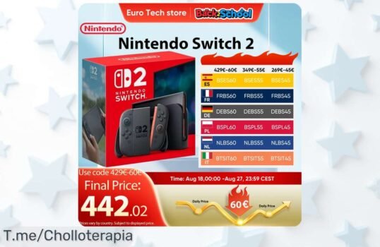 Nintendo Switch 2 con pantalla gigante y mango incluido ¡precio loco nunca visto! Disfruta modo TV estable en este super chollo limitado compra ya antes que se agote