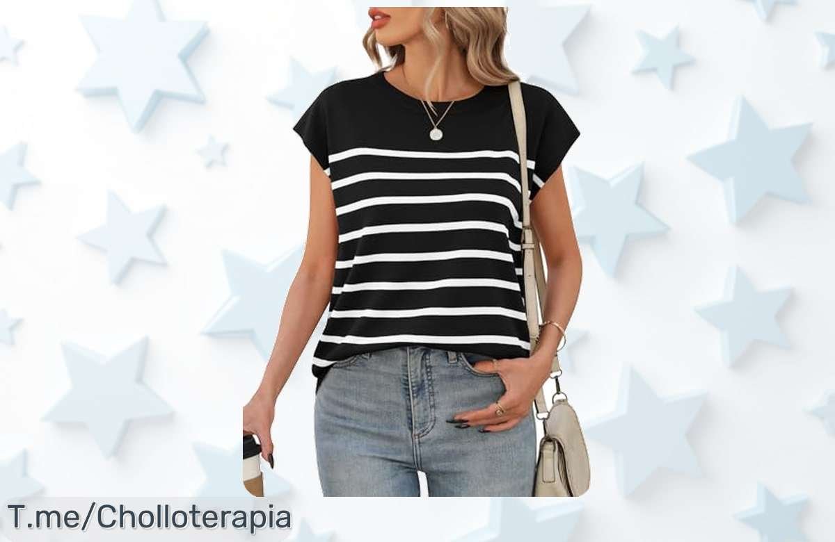 Niwicee camiseta de rayas con hombros alargados diseño fresco que marca estilo precio loco y descuento brutal aprovecha este ofertón único antes que desaparezca compra ya
