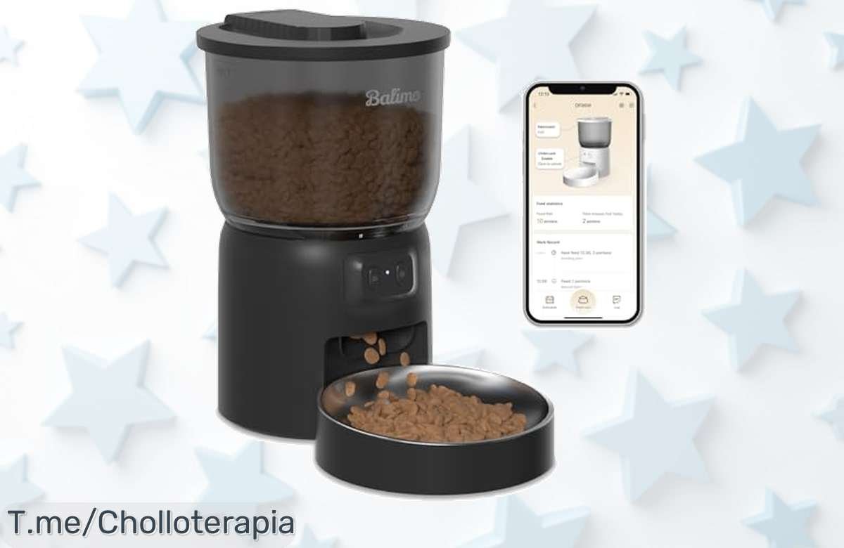 No dejes que tu peludo pase hambre aprovecha el dispensador Balimo 3L con control WiFi cuenco acero y tapa segura un super chollo con descuento brutal ¡oferta nunca vista compra ya!