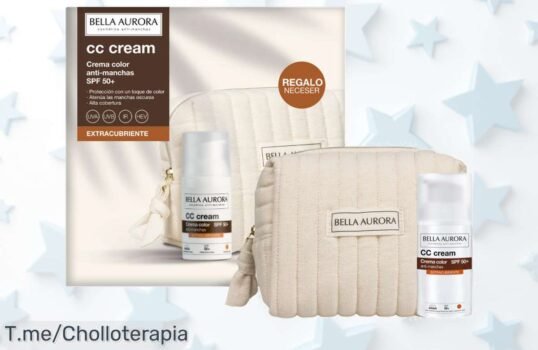 Pack CC Cream antimanchas Bella Aurora Extra Cubriente con SPF 50+ oferta limitada precio loco descuento brutal y neceser regalo aprovecha este súper chollo único compra ya antes que se acabe