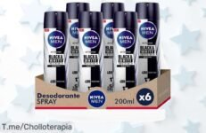 Pack ahorro desodorante NIVEA MEN Black & White Invisible 6 unidades evita manchas y mantiene frescura todo el día con un descuento brutal único corre ya precio de ganga