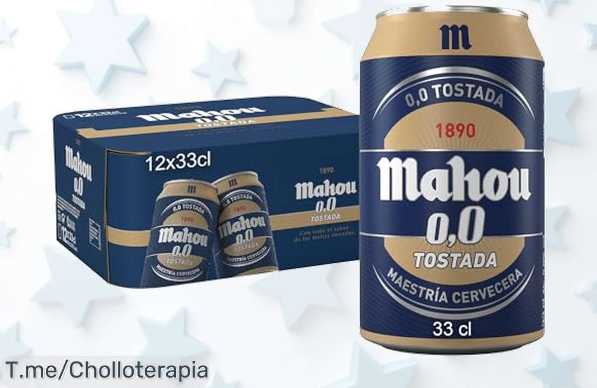 Pack de 12 Mahou 0,0 tostada con sabor único a caramelo y café en oferta brutal precio loco súper chollo descuento nunca visto compra ya antes que se acabe