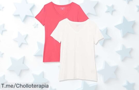 Pack de 2 camisetas Amazon Essentials con tela súper suave y corte perfecto descuento brutal que no verás nunca más aprovecha este super chollo antes que se acabe