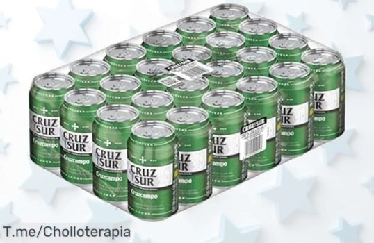Pack de 24 latas cerveza cruz del sur con sabor suave y toque cítrico el super chollo que necesitas para tus parrilladas aprovecha este ofertón y corre que es precio loco limitado