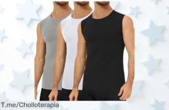 Pack de 3 camisetas sin mangas en algodón con diseño amplio que sienta genial, frescas y resistentes aprovecha este super chollo con descuento brutal oferta limitada ¡corre ya!