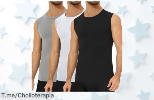 Pack de 3 camisetas sin mangas en algodón con diseño amplio que sienta genial, frescas y resistentes aprovecha este super chollo con descuento brutal oferta limitada ¡corre ya!