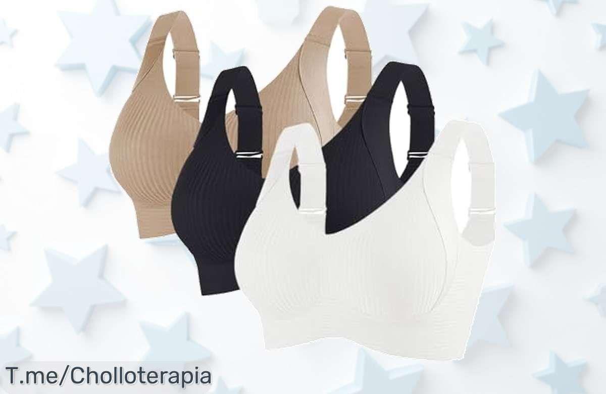 Pack de 3 sujetadores push up sin costuras talla grande con banda ajustable, nunca visto descuento brutal y precio loco aprovecha este super chollo ya que es oferta limitada