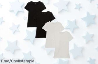Pack de 4 camisetas Amazon Essentials mujer XXL blanco y negro con tela supersuave, clásico que nunca falla y precio rebajado ¡Oferta limitada para renovar tu armario al mejor precio!