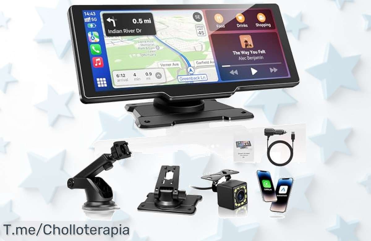 Pantalla Carplay coche 10,26 con cámara trasera HD y Bluetooth a precio loco conecta tu móvil sin cables disfruta del ofertón nunca visto aprovecha ya antes que se agote