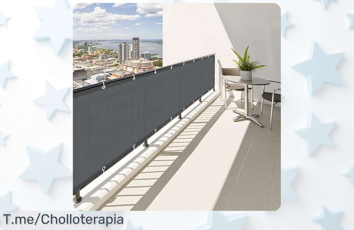 Pantalla privacidad súper resistente para balcón bloquea luz y rayos UV con instalación fácil ¡descuento brutal nunca visto aprovecha este super chollo precio loco ya!