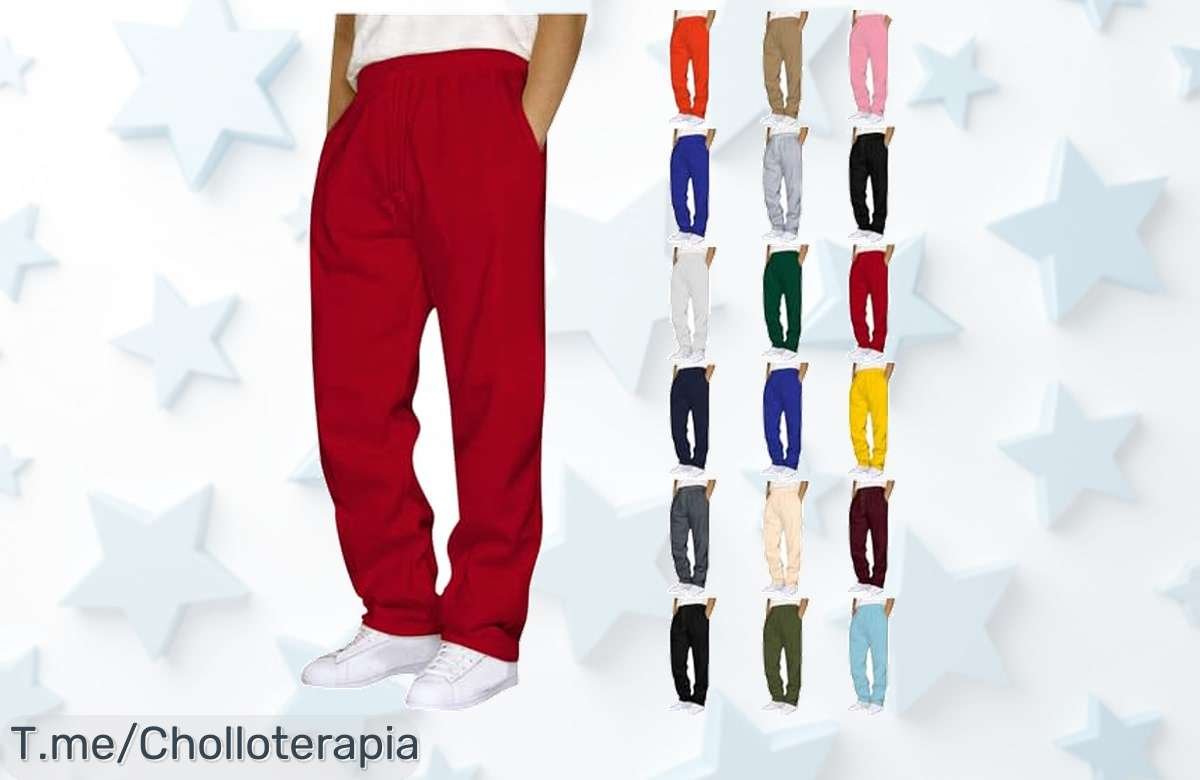 Pantalón chandal hombre con bolsillos y cintura elástica super chollo descuento brutal nunca visto consigue tu precio loco ya oferta limitada que vuela