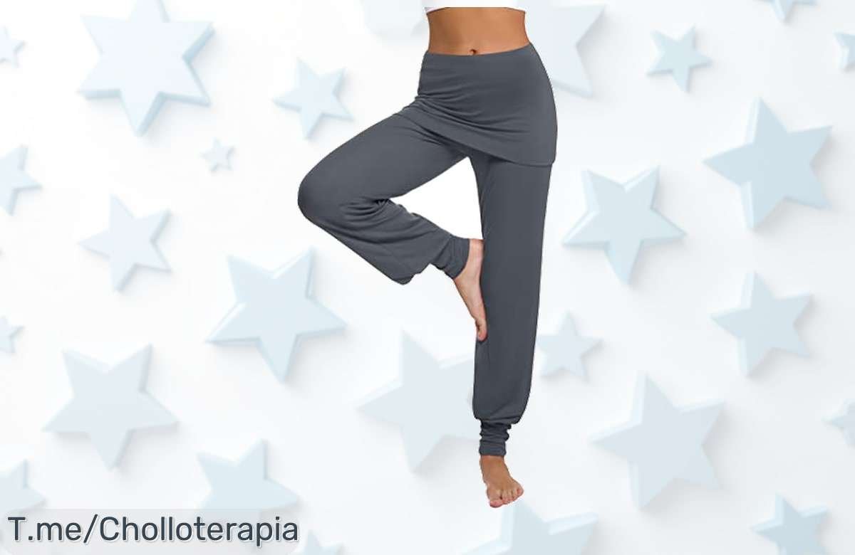 Pantalón yoga mujer con falda y cintura alta que estiliza increíble a precio loco disfruta de este super chollo con descuento brutal oferta limitada actúa ya
