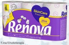 Papel higiénico Renova Skin Care Plus con aroma y súper resistencia, seis rollos largos para cuidar tu baño como nunca; ¡precio rebajado y oferta limitada que vuela! No lo pienses más o se te escapará este descuentazo