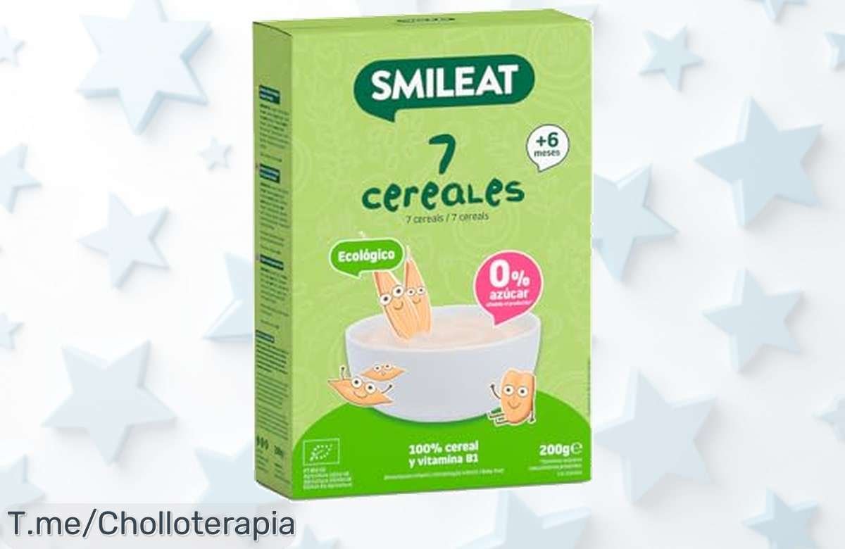 Papilla ecológica smileat 7 cereales sin azúcar con un sabor súper suave y nutritivo aprovecha este ofertón nunca visto con descuento brutal ¡compra ya antes que se agote!