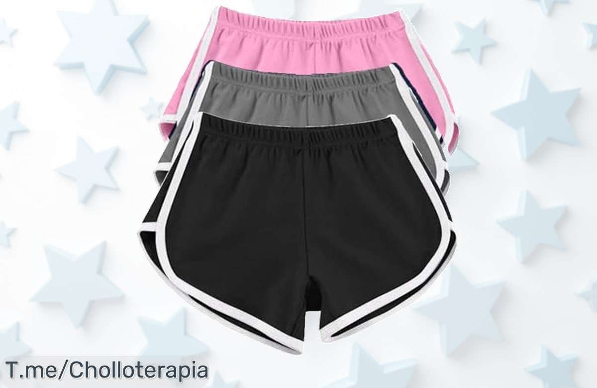 Paquete de 3 pantalones cortos amodle con estampados vibrantes precio loco y descuento brutal para gym, yoga o playa aprovecha este ofertón única oportunidad limitada