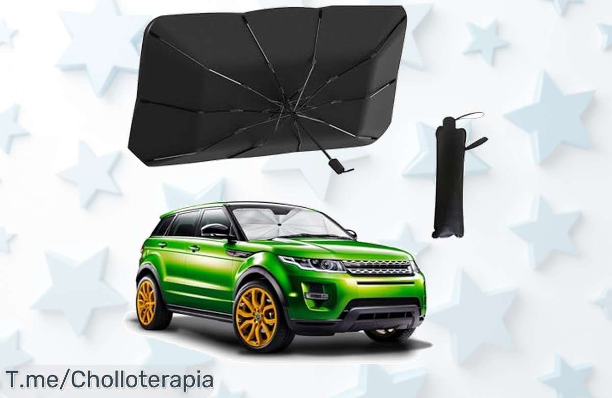 Parasol para coche con revestimiento de titanio que bloquea rayos UV precio loco y nunca visto protege tu vehículo del calor aprovecha este super chollo oferta limitada actúa ya