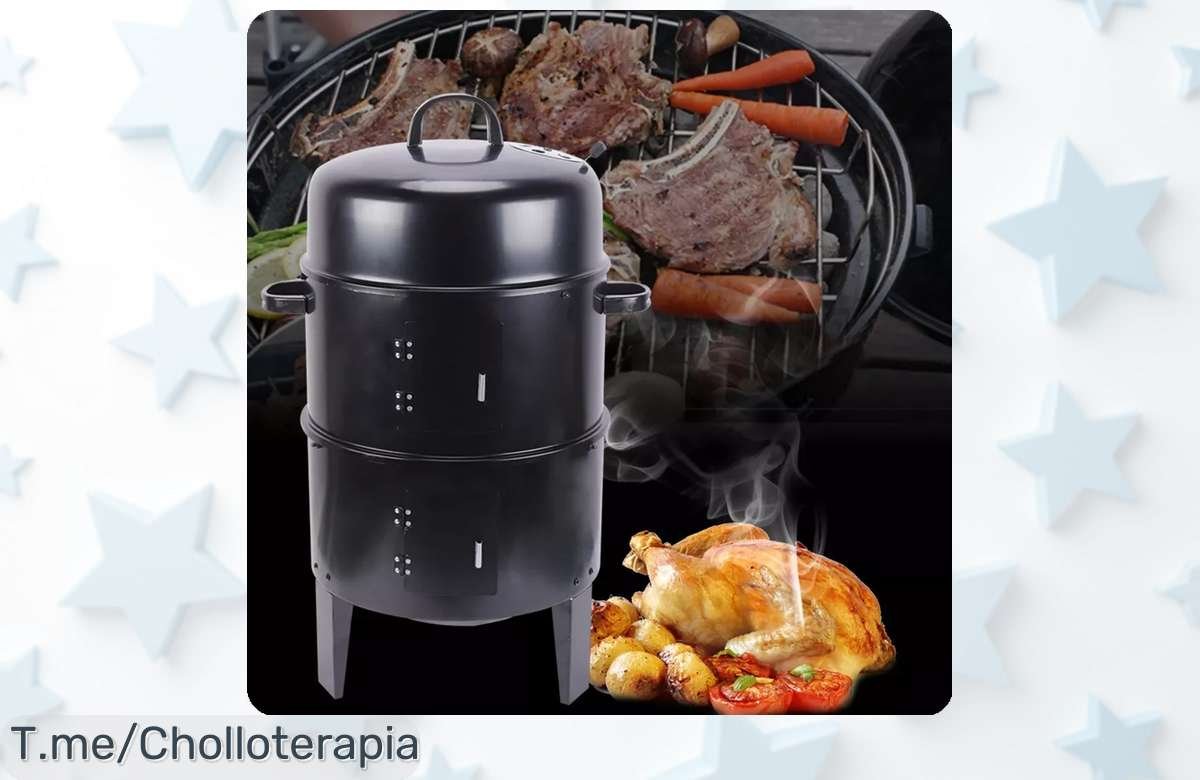 Parrilla ahumada 3 en 1 con horno desmontable que transforma tus barbacoas disfruta del precio loco y el super chollo antes que se agote ¡aprovecha ya!
