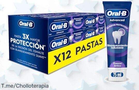 Pasta de dientes blanqueadora OralB advanced con protección triple y frescura total un super chollo con descuento brutal para que no te quedes sin tu pack limitado actúa ya