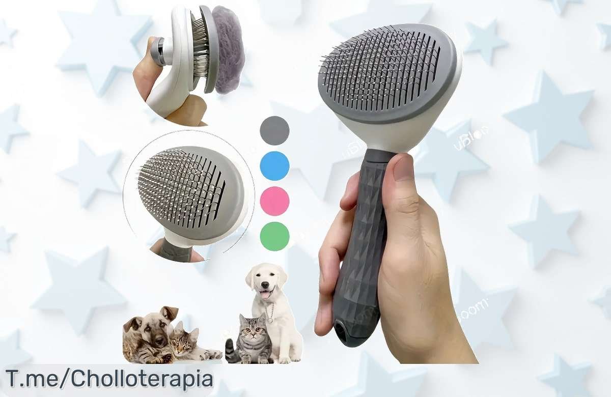 Peine para mascotas con desenredo automático que elimina pelo sin esfuerzo aprovecha este súper chollo con descuento brutal unidades limitadas compra ya precio de ganga nunca visto