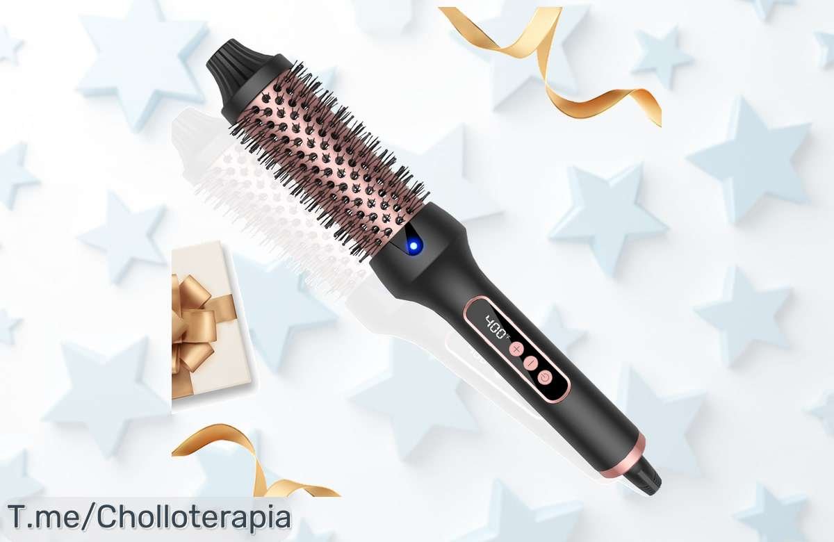 Peine rizador calefactor profesional con cepillo térmico para un peinado rápido y sin quemaduras precio loco descuento brutal nunca visto ¡aprovecha este ofertón ya!