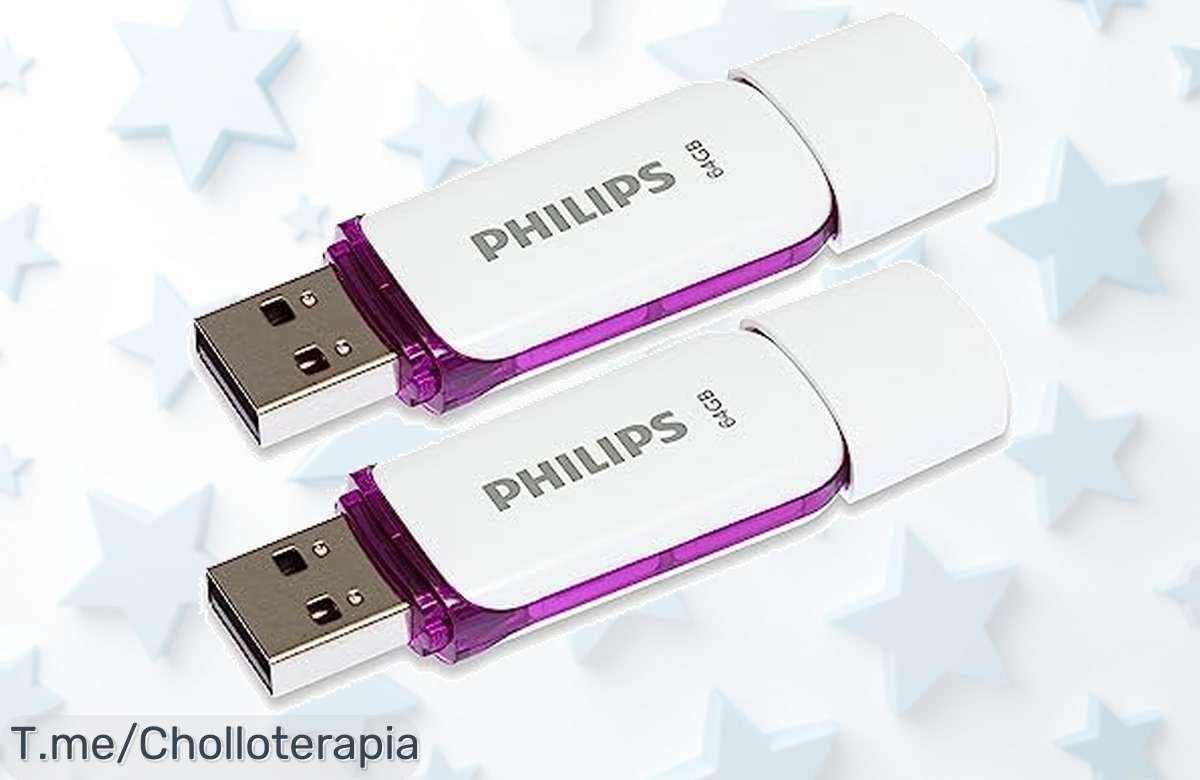Pen drive Philips súper rápido 64GB pack de 2 con diseño moderno precio loco ofrece velocidad y espacio ilimitado para tus archivos ¡super chollo corre que vuelan!