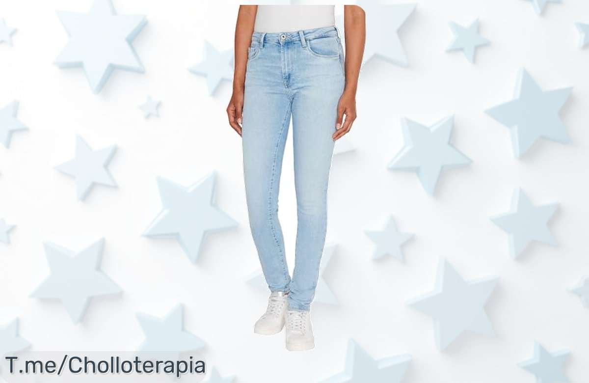 Pepe Jeans Skinny azul con detalles que molan un montón precio loco y descuento brutal para tu estilazo diario no dejes pasar este super chollo único corre ya antes que desaparezca