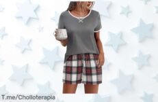 Pijama de verano Ekouaer con cordón y diseño super estiloso disfruta de este descuento brutal nunca visto precio loco por tiempo limitado corre y no te quedes sin el ofertón