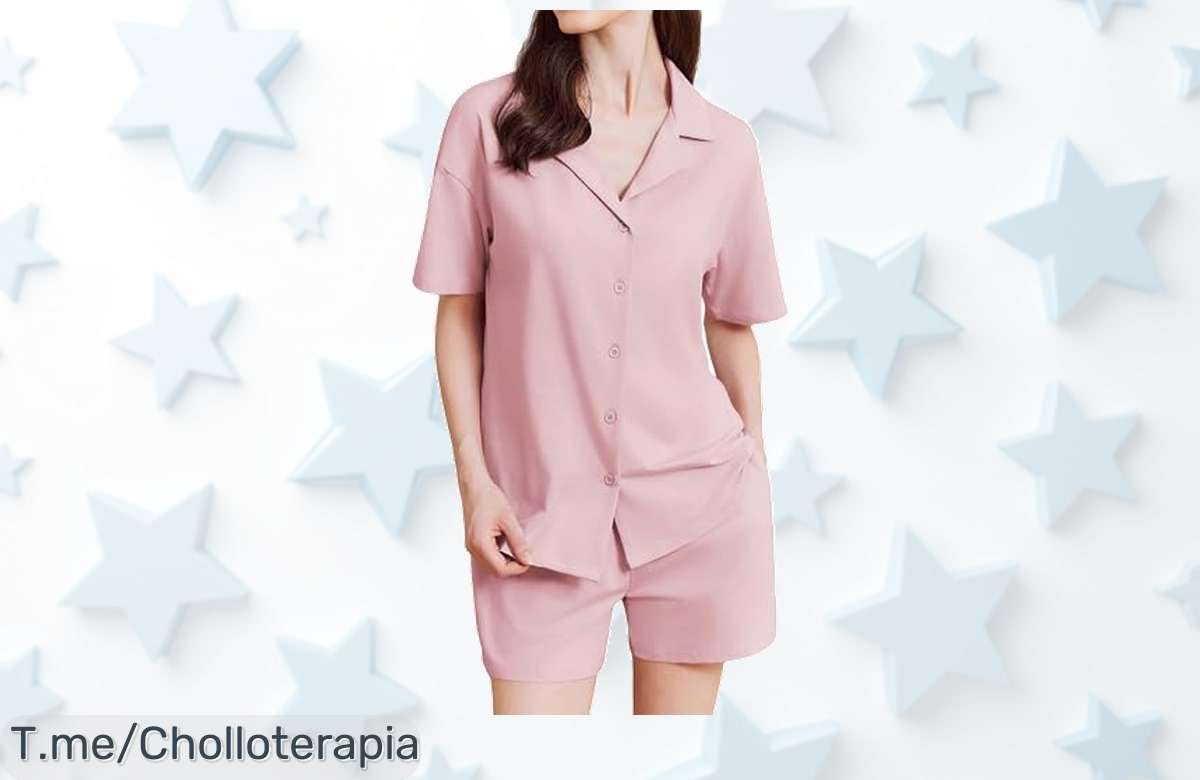 Pijama mujer verano rosa con botones y tela súper suave precio loco un super chollo que nunca viste aprovecha este ofertón limitado antes que desaparezca