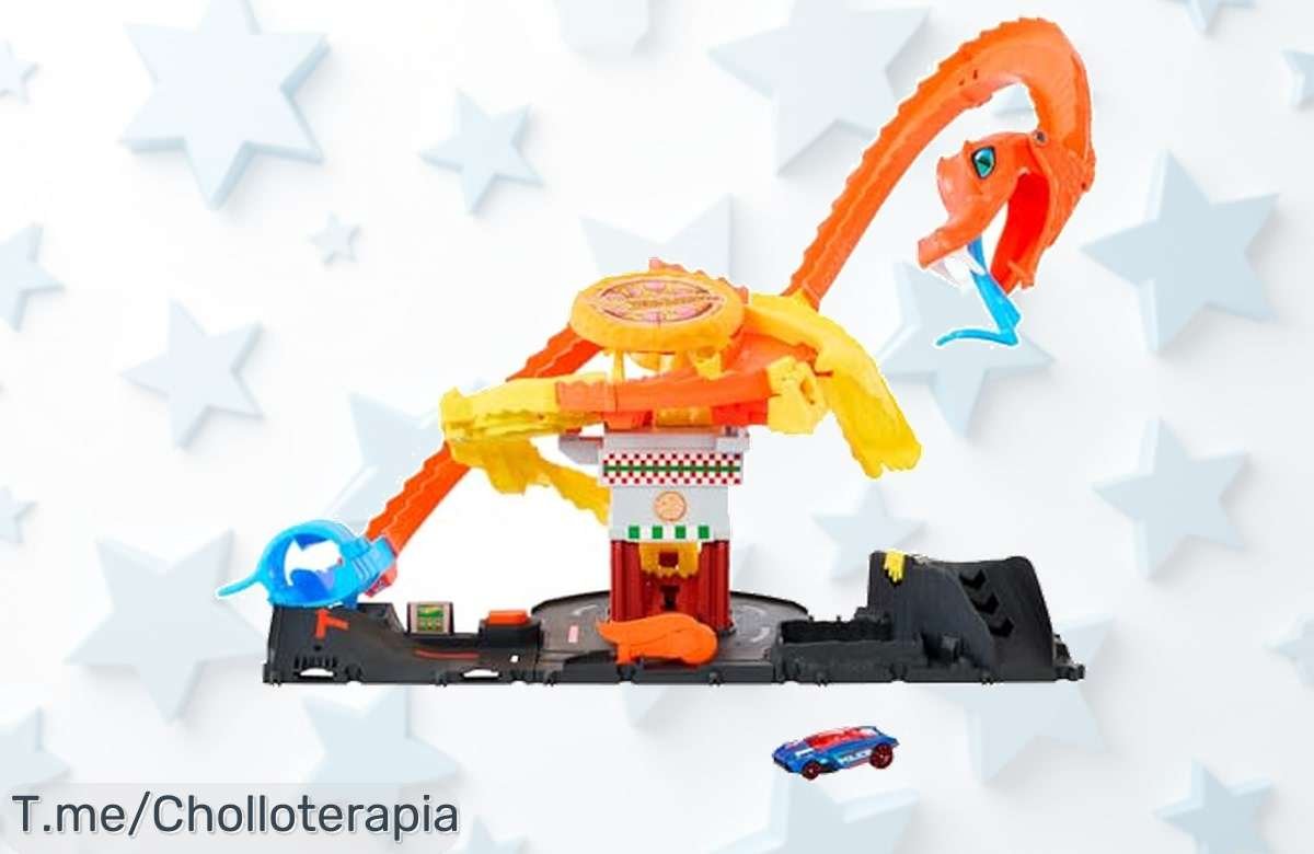 Pista Hot Wheels City con vehículo y ataque de cobra diversión sin límites lanzamiento sorpresa a precio loco descuento brutal oferta única limitada corre antes que vuelen