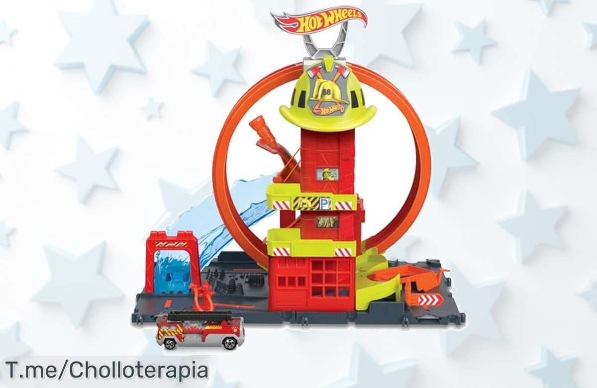 Pista de bomberos Hot Wheels con vehículo acrobático rebajada en un super chollo nunca visto para horas de diversión corre antes que se agote este ofertón exclusivo