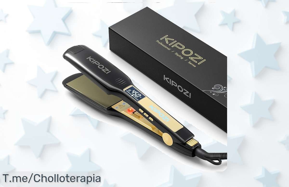 Plancha de pelo KIPOZI profesional con pantalla LCD y calentamiento instantáneo precio loco único super chollo descuento brutal oferta limitada ¡compra ya!