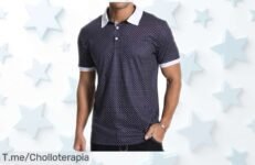 Polo de lunares kuyigo para hombre con tejido que seca rapidísimo y cuello moderno, precio rebajado solo por poco tiempo ¡Corre porque esta oferta limitada vuela!