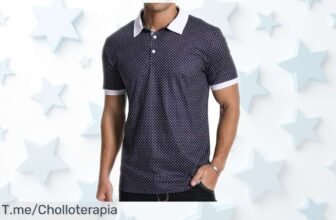 Polo de lunares kuyigo para hombre con tejido que seca rapidísimo y cuello moderno, precio rebajado solo por poco tiempo ¡Corre porque esta oferta limitada vuela!