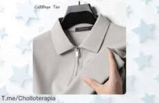 Polo informal para hombre con media cremallera y cuello fresco de verano a precio loco descuento brutal oferta nunca vista corre que se acaba este super chollo limitado