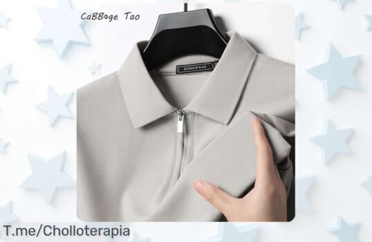 Polo informal para hombre con media cremallera y cuello fresco de verano a precio loco descuento brutal oferta nunca vista corre que se acaba este super chollo limitado