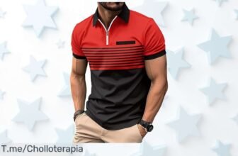 Polo slim fit con cremallera para hombre diseño moderno y fresco a precio loco disfruta de este ofertón único que mejora tu estilo corre aprovecha el descuento brutal antes que acabe