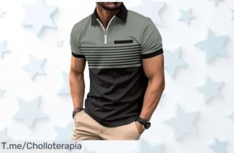 Polo slim fit con cremallera y rayas fresco para verano precio loco y descuento brutal oferta nunca vista ¡corre que vuelan las pocas unidades!