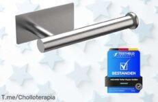 Portarrollos autoadhesivo Ibergrif acero inoxidable súper resistente sin taladros un ofertón con descuento brutal precio loco que no puedes dejar pasar corre antes que vuele