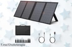 Powkey panel solar portátil 60W con USB C y doble QC30 carga rapidísima resistente al agua súper chollo precio loco oferta limitada corre que vuelan las unidades