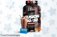 Procell fusioncore sabor chocolate sin azúcar suplemento 50-50 para ganar músculo rápido energía y recuperación total a precio loco oferta nunca vista corre que vuelan
