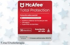 Protección total para 10 dispositivos con McAfee Total Protection 2025 un ofertón con VPN incluida y alerta instantánea corre ahora consigue este descuento brutal nunca visto precio de ganga