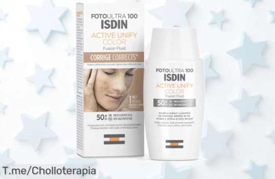 Protector solar Isdin Fotoultra color con SPf50 precio loco y potencia anti manchas que ilumina tu piel super chollo limitado aprovecha ya este ofertón de descuento brutal nunca visto