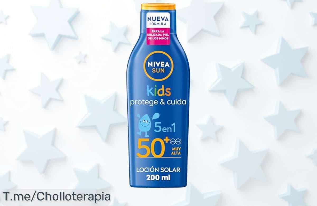 Protector solar infantil NIVEA Sun FP50+ con máxima hidratación y resistencia al agua un ofertón nunca visto para cuidar la piel sensible a precio loco ¡compra ya!