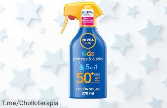 Protector solar infantil fp50+ súper resistente y hidratante para piel sensible con descuento brutal aprovecha este super chollo de precio loco antes que desaparezca